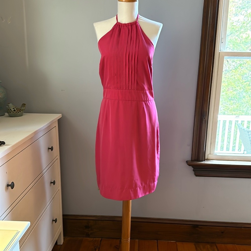 Elegant Pink Halter Dress